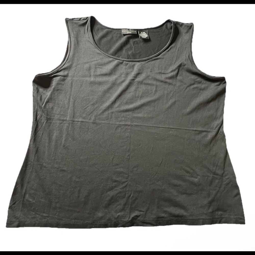 Apostrophe Camisole Womens 16-18W Black Silky Stretchy Layer Pullover Classic
